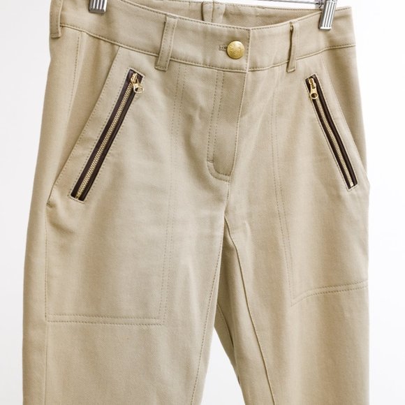 Escada Tavora Khaki Slim Twill Pants - Picture 3 of 12